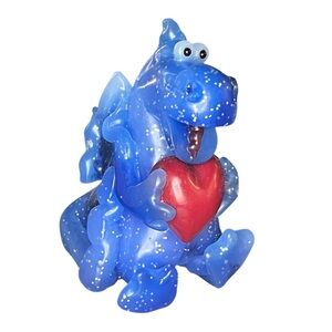 Northern lights handcrafted glitter blue dragon Mystic candle heart Valentine